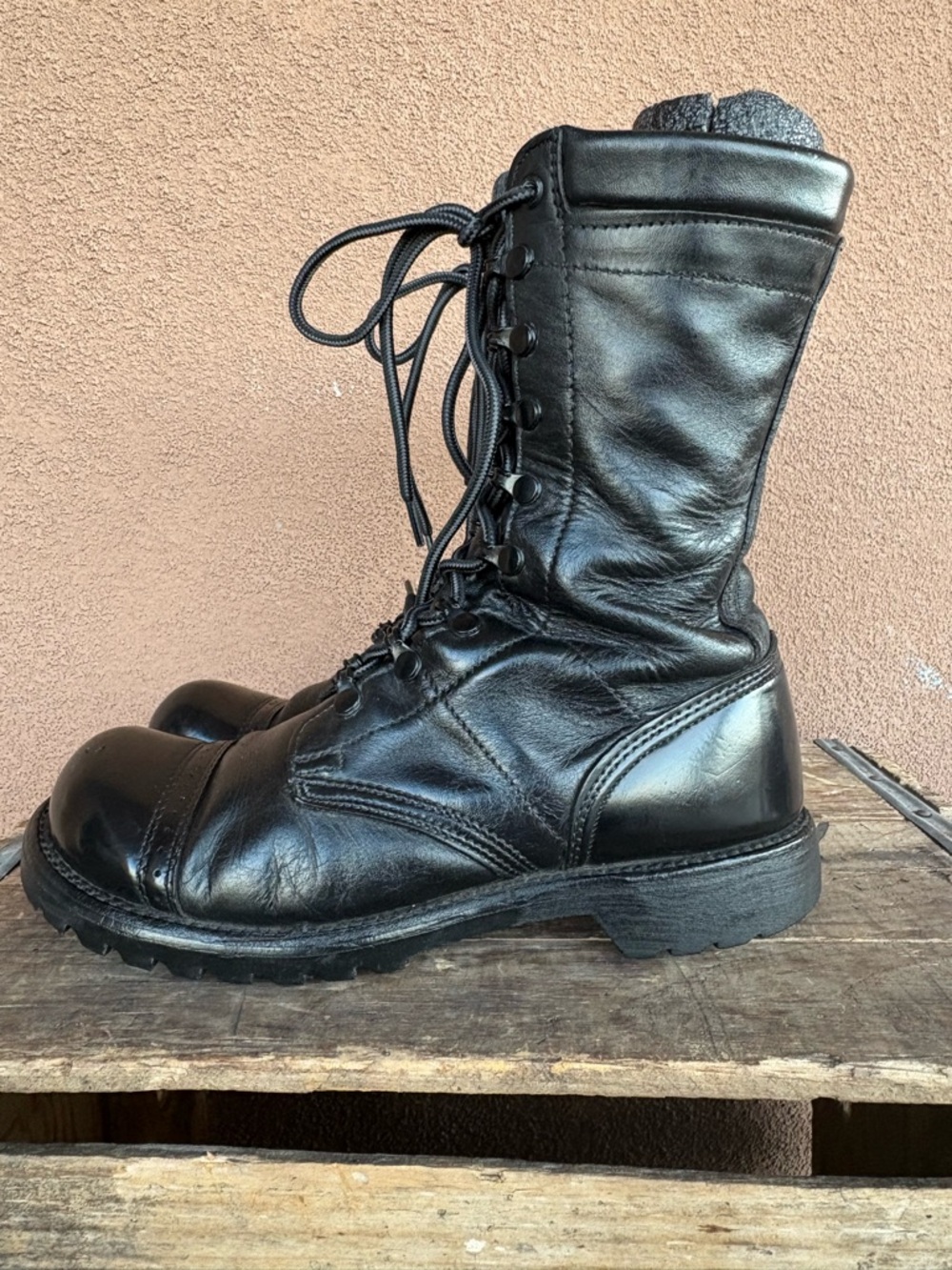 Vintage Corcoran Men’s Black Leather Combat Boot